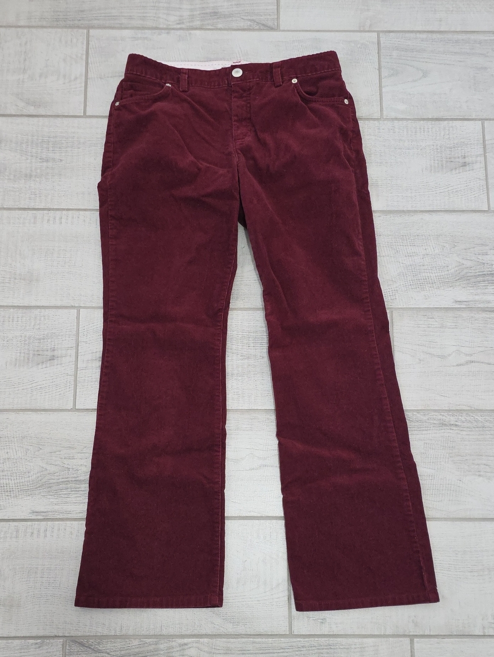 Lands End Corduroy Bootcut Women's Size 10 Maroon Fall Casual
